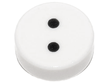 Plaatje in Gallery viewer laden, LEGO® los onderdeel Tegel Rond met Motief Wit 98138pb076
