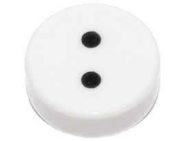 LEGO® los onderdeel Tegel Rond met Motief Wit 98138pb076