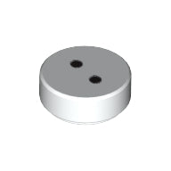 Plaatje in Gallery viewer laden, LEGO® los onderdeel Tegel Rond met Motief Wit 98138pb076