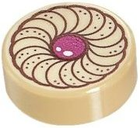 LEGO® onderdeel Tegel Rond met Motief Geelbruin 98138pb037