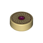 LEGO® onderdeel Tegel Rond met Motief Geelbruin 98138pb037