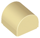 LEGO® los onderdeel Dakpan Gebogen in kleur Geelbruin 49307