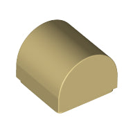 Plaatje in Gallery viewer laden, LEGO® los onderdeel Dakpan Gebogen in kleur Geelbruin 49307