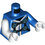 Plaatje in Gallery viewer laden, LEGO® los onderdeel Lijf met Motief Blauw 973pb3764c01