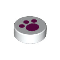 LEGO® los onderdeel Tegel Rond met Motief Wit 98138pb120