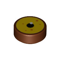 LEGO® Tegel Rond met Motief Roodachtig Bruin 98138pb110