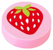 LEGO® onderdeel Tegel Rond met Motief Fel Roze 98138pb015