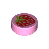 Plaatje in Gallery viewer laden, LEGO® onderdeel Tegel Rond met Motief Fel Roze 98138pb015