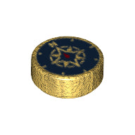 LEGO® onderdeel Tegel Rond met Motief Parel Goud 98138pb045