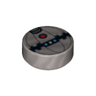 LEGO® los onderdeel Tegel Rond met Motief Zilver 98138pb008