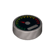 LEGO® los onderdeel Tegel Rond met Motief Zilver 98138pb010