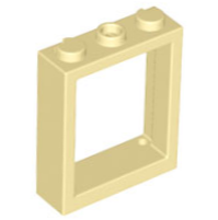 Plaatje in Gallery viewer laden, LEGO® los onderdeel Raamkozijn in kleur Geelbruin 51239