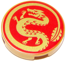 Plaatje in Gallery viewer laden, LEGO® onderdeel Tegel Rond met Motief Parel Goud 14769pb319