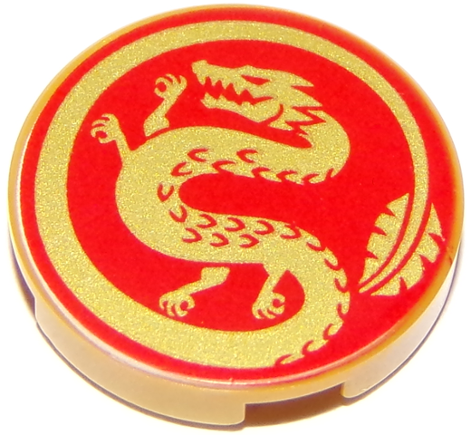 LEGO® onderdeel Tegel Rond met Motief Parel Goud 14769pb319