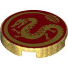 LEGO® onderdeel Tegel Rond met Motief Parel Goud 14769pb319