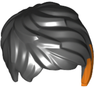 Plaatje in Gallery viewer laden, LEGO® los onderdeel Haar in kleur Zwart 37823pb01