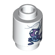 LEGO® los onderdeel Steen Rond met Motief Wit 3062pb062