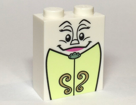 LEGO® los onderdeel Steen met Motief in kleur Wit 3245cpb112
