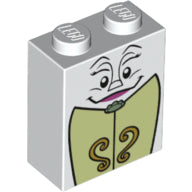 LEGO® los onderdeel Steen met Motief in kleur Wit 3245cpb112
