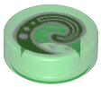 LEGO® Tegel Rond met Motief Doorzichtig Groen 98138pb116
