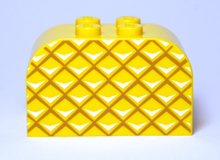 Plaatje in Gallery viewer laden, LEGO® los onderdeel Dakpan Gebogen met Motief Geel 4744pb23