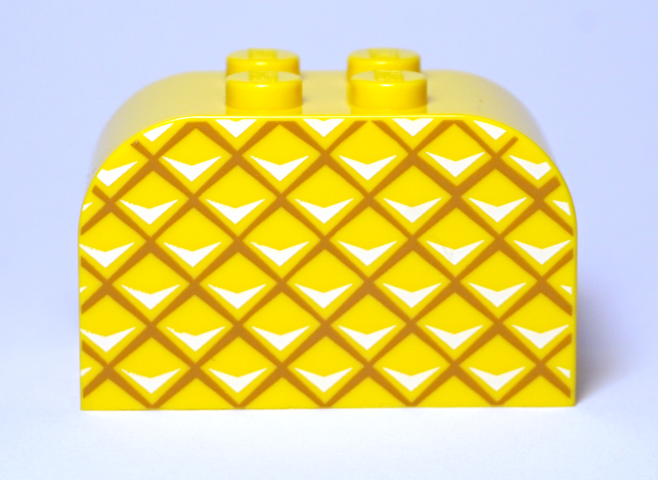 LEGO® los onderdeel Dakpan Gebogen met Motief Geel 4744pb23