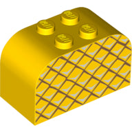 LEGO® los onderdeel Dakpan Gebogen met Motief Geel 4744pb23