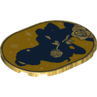 Plaatje in Gallery viewer laden, LEGO® onderdeel Tegel Rond met Motief Parel Goud 65474pb04