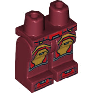 LEGO® los onderdeel Benen met Motief Donkerrood 970c00pb1079