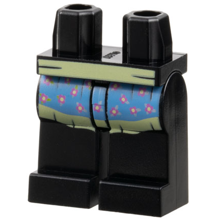 LEGO® los onderdeel Benen met Motief Zwart 970c00pb1035