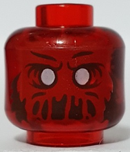 Plaatje in Gallery viewer laden, LEGO® los onderdeel Hoofd Doorzichtig Rood 28621pb0009