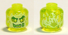 Plaatje in Gallery viewer laden, LEGO® los onderdeel Hoofd Doorzichtig Neon Groen 3626pb3335