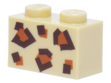 Plaatje in Gallery viewer laden, LEGO® los onderdeel Steen met Motief Geelbruin 3004pb270