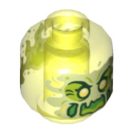 Plaatje in Gallery viewer laden, LEGO® los onderdeel Hoofd Doorzichtig Neon Groen 3626pb3333