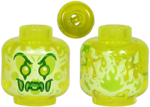 Plaatje in Gallery viewer laden, LEGO® los onderdeel Hoofd Doorzichtig Neon Groen 28621pb0002