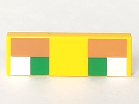 LEGO® los onderdeel Tegel met Motief Geel 63864pb094