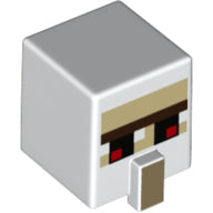 Plaatje in Gallery viewer laden, LEGO® los onderdeel Hoofd Aangepast in kleur Wit 23766pb004
