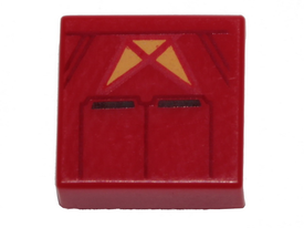 LEGO® los onderdeel Tegel met Motief in kleur Rood 3070pb139