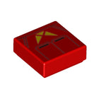 LEGO® los onderdeel Tegel met Motief in kleur Rood 3070pb139