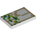 LEGO® los onderdeel Tegel met Motief in kleur Wit 26603pb077