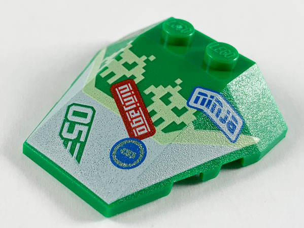 LEGO® los onderdeel Wig met Motief in kleur Groen 48933pb033