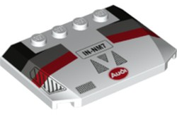 LEGO® los onderdeel Wig met Motief in kleur Wit 52031pb140