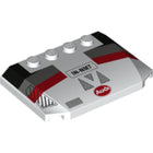 LEGO® los onderdeel Wig met Motief in kleur Wit 52031pb140