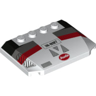 LEGO® los onderdeel Wig met Motief in kleur Wit 52031pb140