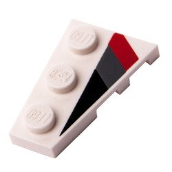 LEGO® los onderdeel Wig Plaat met Motief Wit 43723pb01