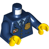 Plaatje in Gallery viewer laden, LEGO® los onderdeel Lijf met Motief Donkerblauw 973pb3772c01