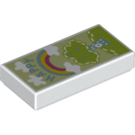 Plaatje in Gallery viewer laden, LEGO® los onderdeel Tegel met Motief in kleur Wit 3069pb0778