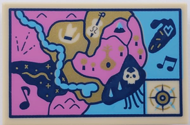 LEGO® los onderdeel Tegel met Motief Geelbruin 26603pb073