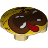 Plaatje in Gallery viewer laden, LEGO® onderdeel Plaat Rond met Motief Geelbruin 2654pb013