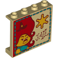 Plaatje in Gallery viewer laden, LEGO® los onderdeel Paneel met Motief Geelbruin 60581pb132